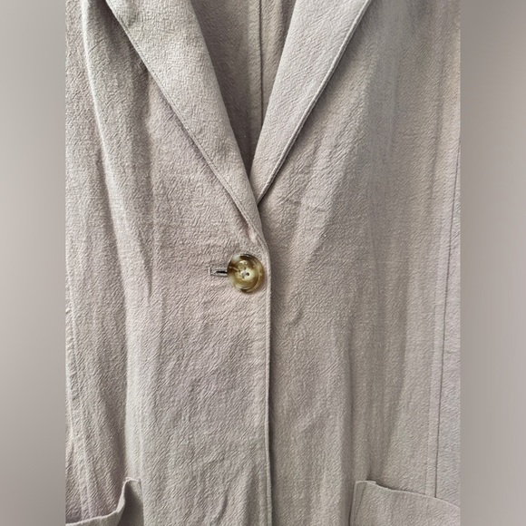 Sigrid Olsen Linen Blend Duster Coat  Soft Blush Lightweight Jacket Size M - Picture 8 of 13